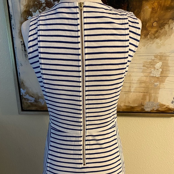 J. Crew white with blue stripes dress size 0 ~ - Picture 9 of 14